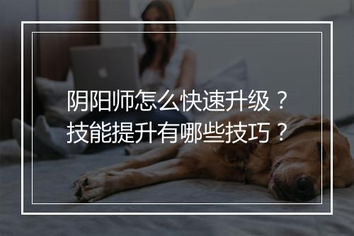 阴阳师怎么快速升级？技能提升有哪些技巧？