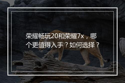 荣耀畅玩20和荣耀7x，哪个更值得入手？如何选择？