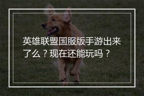 英雄联盟国服版手游出来了么？现在还能玩吗？