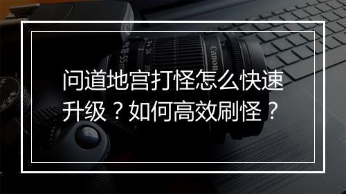 问道地宫打怪怎么快速升级？如何高效刷怪？
