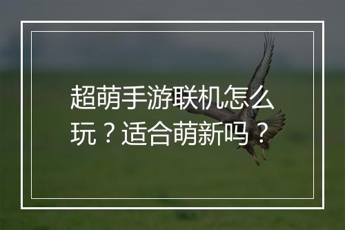 超萌手游联机怎么玩？适合萌新吗？