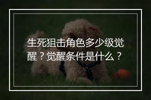 生死狙击角色多少级觉醒？觉醒条件是什么？