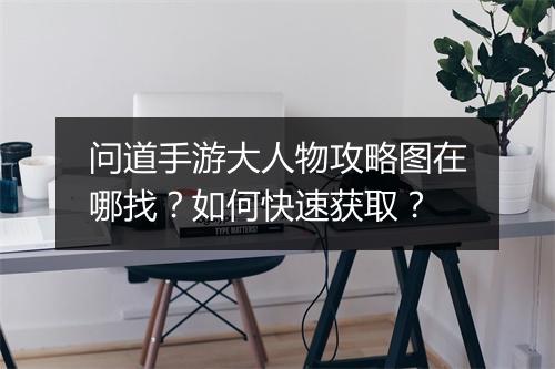 问道手游大人物攻略图在哪找？如何快速获取？