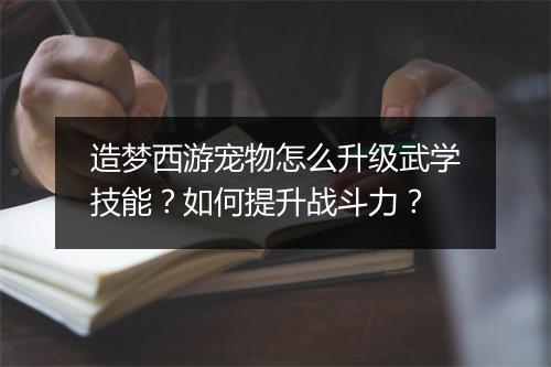 造梦西游宠物怎么升级武学技能？如何提升战斗力？