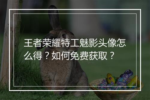 王者荣耀特工魅影头像怎么得？如何免费获取？