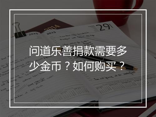 问道乐善捐款需要多少金币？如何购买？