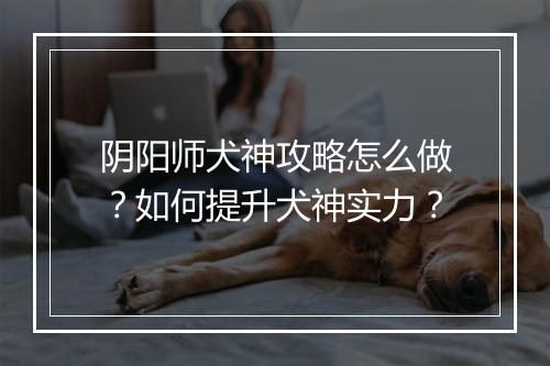 阴阳师犬神攻略怎么做?如何提升犬神实力?