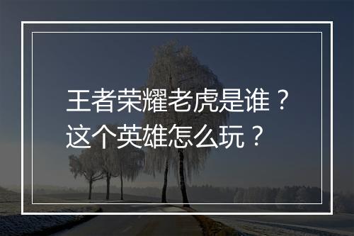 王者荣耀老虎是谁？这个英雄怎么玩？