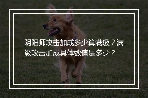 阴阳师攻击加成多少算满级?满级攻击加成具体数值是多少?