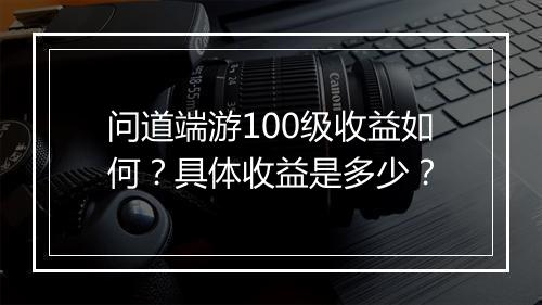 问道端游100级收益如何？具体收益是多少？