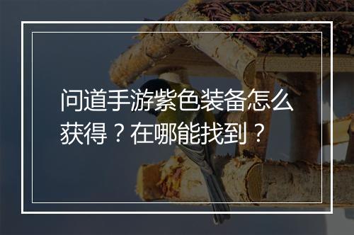 问道手游紫色装备怎么获得？在哪能找到？