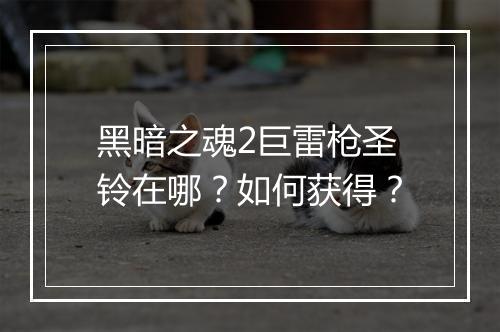黑暗之魂2巨雷枪圣铃在哪？如何获得？