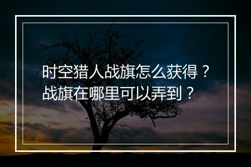 时空猎人战旗怎么获得？战旗在哪里可以弄到？