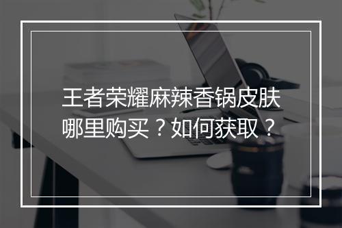 王者荣耀麻辣香锅皮肤哪里购买？如何获取？