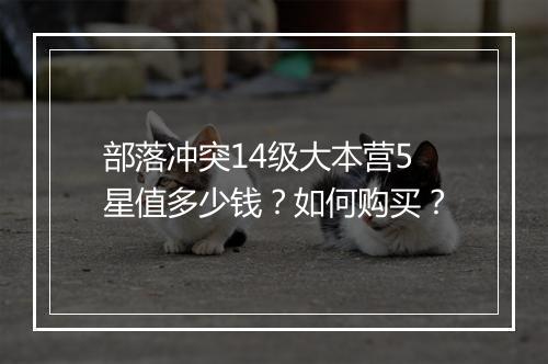 部落冲突14级大本营5星值多少钱？如何购买？
