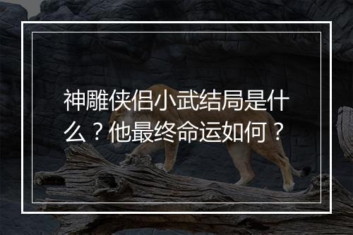 神雕侠侣小武结局是什么？他最终命运如何？
