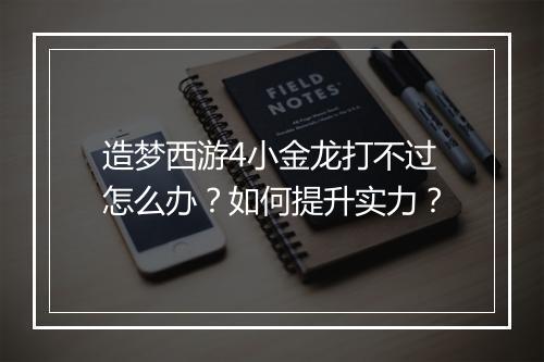 造梦西游4小金龙打不过怎么办?如何提升实力?