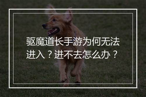 驱魔道长手游为何无法进入？进不去怎么办？