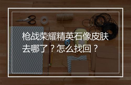 枪战荣耀精英石像皮肤去哪了？怎么找回？