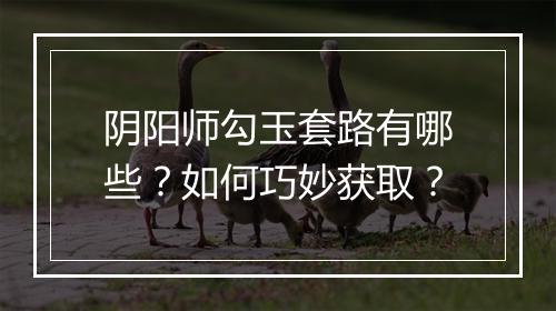 阴阳师勾玉套路有哪些？如何巧妙获取？