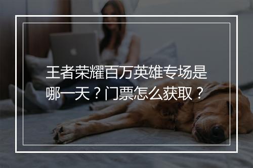 王者荣耀百万英雄专场是哪一天？门票怎么获取？