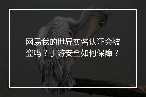 网易我的世界实名认证会被盗吗？手游安全如何保障？