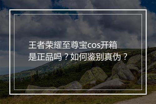 王者荣耀至尊宝cos开箱是正品吗？如何鉴别真伪？