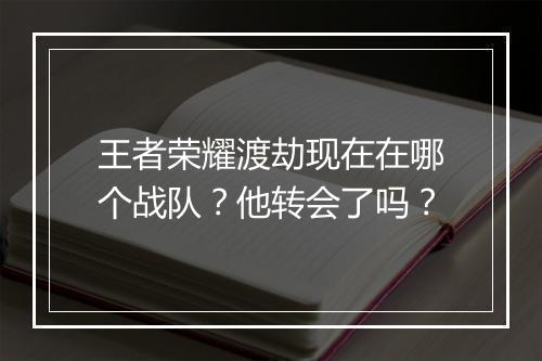 王者荣耀渡劫现在在哪个战队？他转会了吗？