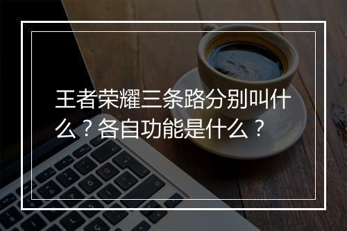 王者荣耀三条路分别叫什么？各自功能是什么？