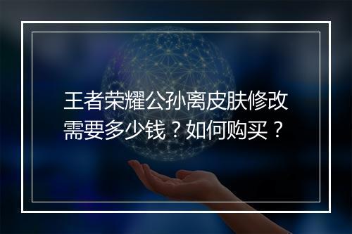 王者荣耀公孙离皮肤修改需要多少钱？如何购买？