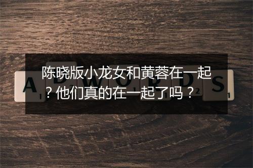 陈晓版小龙女和黄蓉在一起？他们真的在一起了吗？