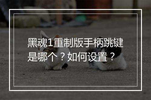 黑魂1重制版手柄跳键是哪个？如何设置？