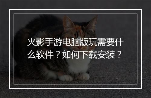火影手游电脑版玩需要什么软件？如何下载安装？