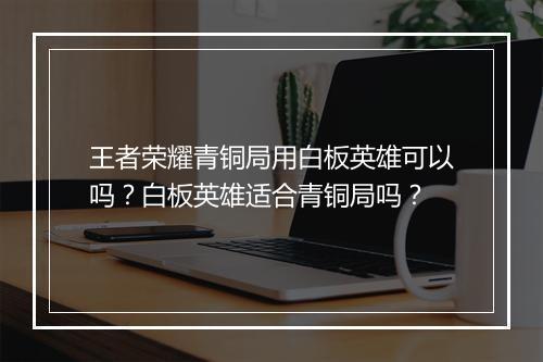 王者荣耀青铜局用白板英雄可以吗？白板英雄适合青铜局吗？