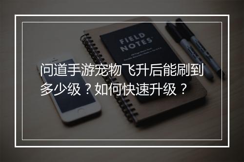 问道手游宠物飞升后能刷到多少级？如何快速升级？