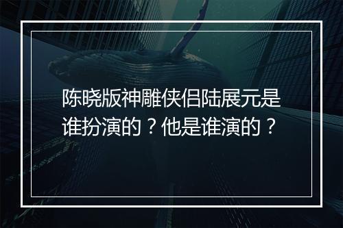 陈晓版神雕侠侣陆展元是谁扮演的？他是谁演的？