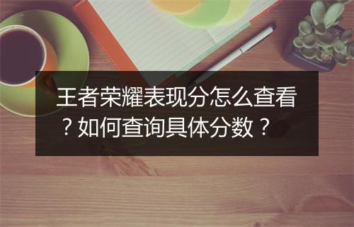 王者荣耀表现分怎么查看?如何查询具体分数?