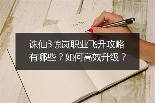 诛仙3惊岚职业飞升攻略有哪些？如何高效升级？