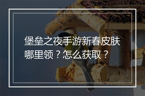 堡垒之夜手游新春皮肤哪里领？怎么获取？