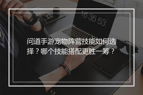 问道手游宠物阵营技能如何选择？哪个技能搭配更胜一筹？