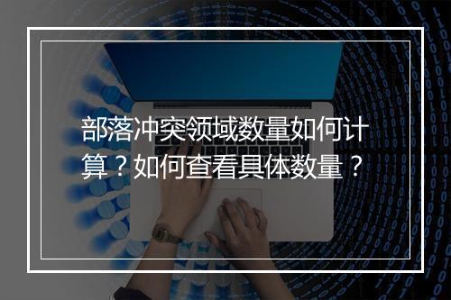 部落冲突领域数量如何计算？如何查看具体数量？