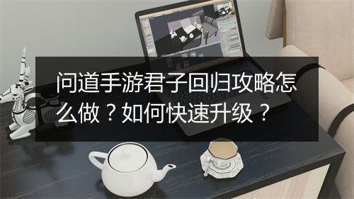 问道手游君子回归攻略怎么做？如何快速升级？