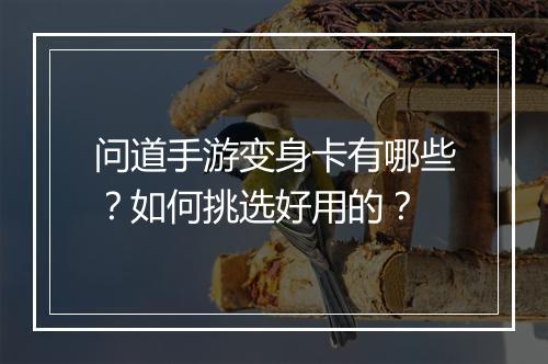 问道手游变身卡有哪些？如何挑选好用的？