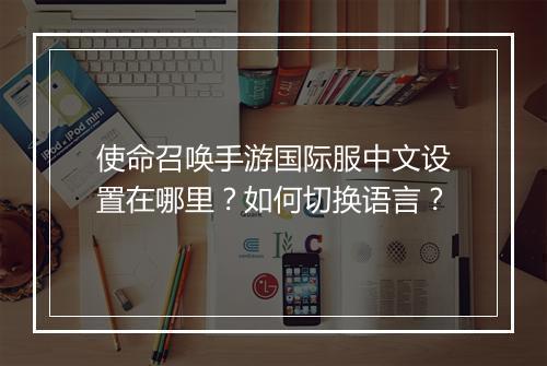 使命召唤手游国际服中文设置在哪里？如何切换语言？