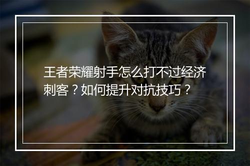 王者荣耀射手怎么打不过经济刺客？如何提升对抗技巧？