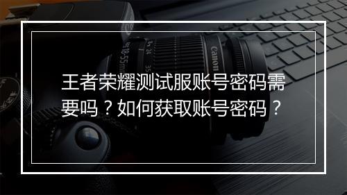 王者荣耀测试服账号密码需要吗？如何获取账号密码？