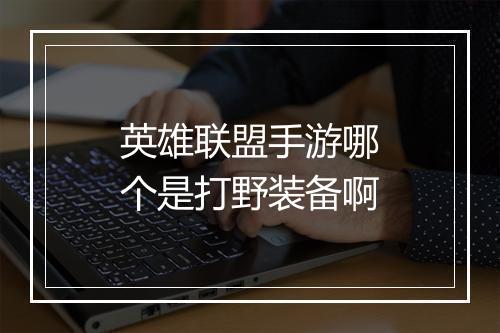 英雄联盟手游哪个是打野装备啊