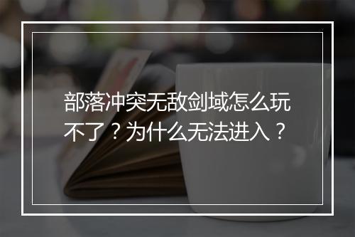 部落冲突无敌剑域怎么玩不了？为什么无法进入？