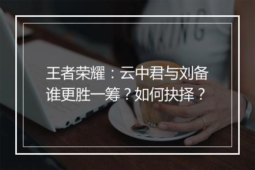 王者荣耀：云中君与刘备谁更胜一筹？如何抉择？