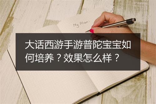 大话西游手游普陀宝宝如何培养?效果怎么样?